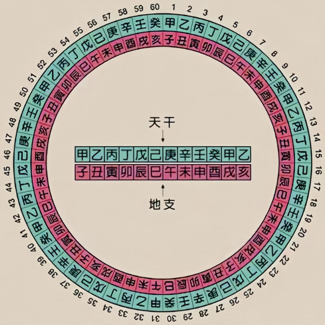 四时阴阳循环图 春夏秋冬四时流转,阴阳消长循环示意图,阐释地支背后万物生、长、收、藏的天地规律